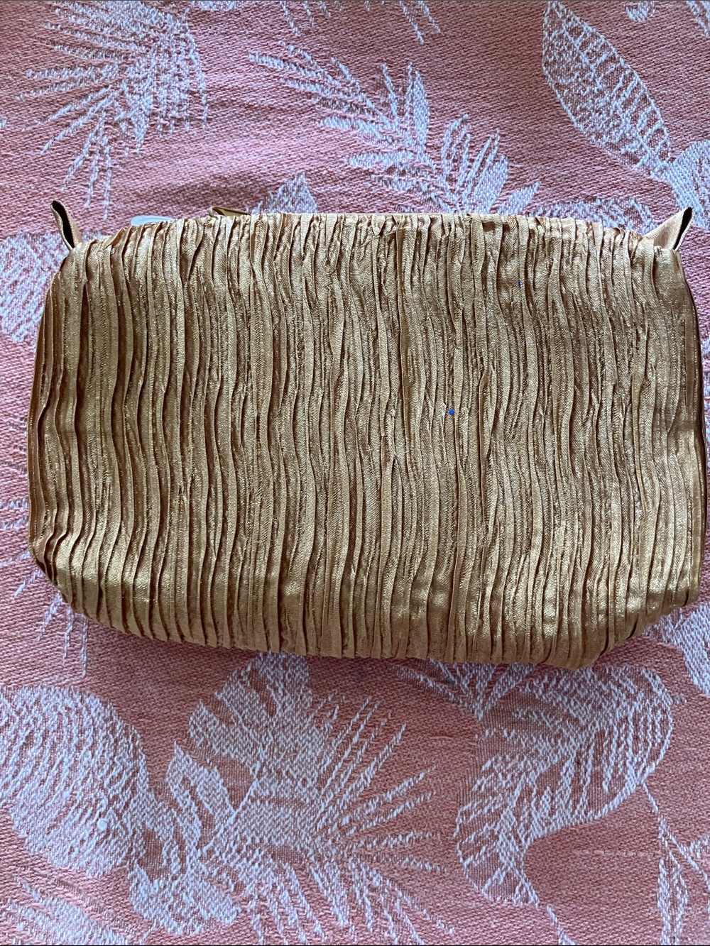 Givenchy Metallic Gold Pleated Cosmetic Case